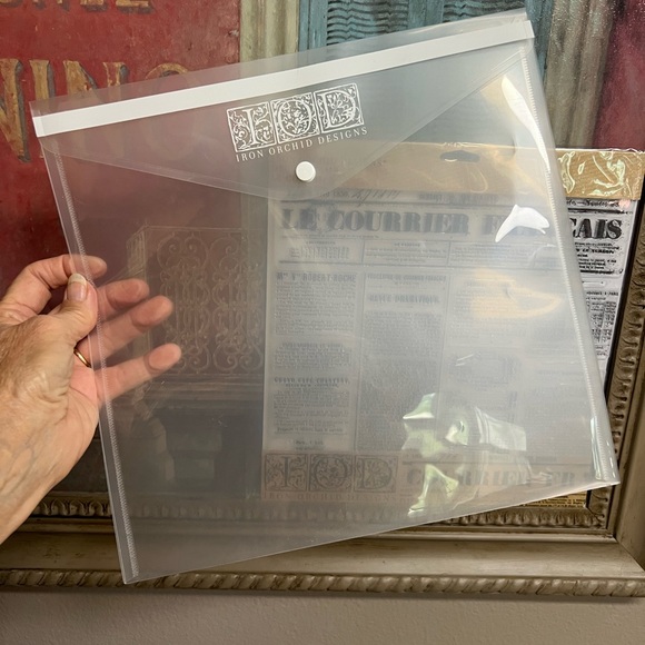 Iron Orchid Designs ..Le Courrier Decor Stamp -& Storage Envelope - Picture 8 of 9